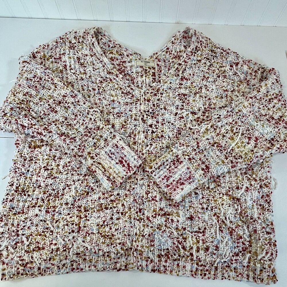 No Comment Womens Chenille Long Sleeve Multicolor Chunky Knit Sweater, Size‎ 3XL